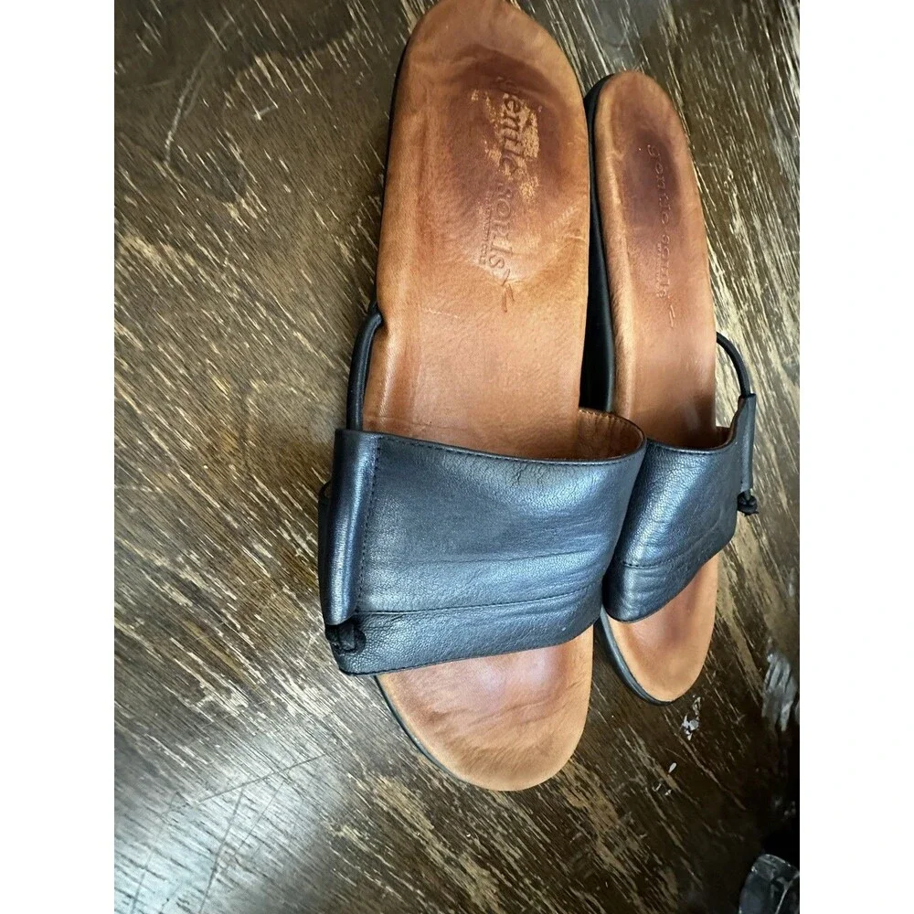 Gentle Souls Gollum Black Leather Slip-On Flat Size 11 Preowned Rare Find